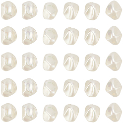 Бежевый 30шт. окрашенные распылением бусины из АБС-пластика, имитации жемчуга, nuggest, окрашенные, с покрытием AB цвета, бежевые, 15x13~15x12~13 мм, отверстие : 2 мм