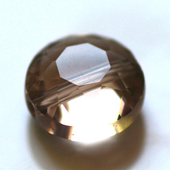 Цвет Древесины Имитация Австрийские кристаллические шарики, класс AAA, граненые, плоско-круглые, деревесиные, 10x5.5 мм, отверстие : 0.9~1 мм