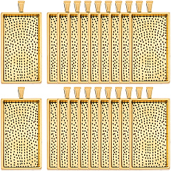 Античное Золото 20 шт. подвеска из сплава с настройками кабошона, чашки безель с краями, без кадмия и без свинца, прямоугольные, античное золото , 59x28.4x4.8 мм, отверстие : 8x4 мм, лоток : 47x24 мм