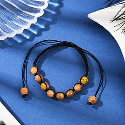 Желтый Круглые бусины из окрашенного стекла, плетеные браслеты из бисера, регулируемые браслеты из нейлонового шнура, желтые, внутренний диаметр: 2~4 дюйм (5~10 см)