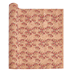 Перу Пробковая ткань с узором из роз, для кожаной обуви, аксессуары для багажа, Перу, 1370~1400x495~500x0.4 мм