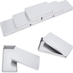 Platinum Tinplate Box, Bead Storage Containers, Storage Box, Rectangle, Platinum, 17x19x1.5cm, 8pcs/box