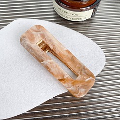 Фора Акриловая крокодил заколки, для женщин девушек, прямоугольные, оранжевые, 65x23 мм