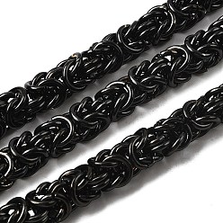 Черный 304 византийские цепи из нержавеющей стали, несварные, вакуумное покрытие pvd, чёрные, 8 мм