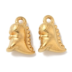 Настоящее золото 18K Ионное покрытие (ip) 304 подвески из нержавеющей стали, очарование динозавра, реальный 18 k позолоченный, 17x12.5x6.5 мм, отверстие : 1.8 мм