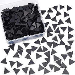 Schwarz Glas cabochons, Mosaikfliesen, für Heimdekoration oder Basteln, Dreieck, Schwarz, 12.5~13x14.5~15x2.5~3 mm, ca. 200 g / Kasten