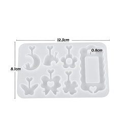 Белый Геометрические подвески своими руками силиконовые формы, формы для литья смолы, для уф-смолы, изготовление ювелирных изделий из эпоксидной смолы, белые, 123x81x8 мм