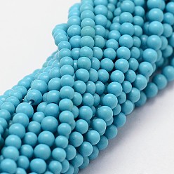 Synthetic Turquoise Synthetic Turquoise Beads Strands, Round, 2mm, Hole: 0.5mm, about 190pcs/strand