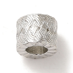 Платина Spacer бисер латунные, без кадмия, без никеля и без свинца, долговечные бусины, колонка, платина, 6.5x5.5 мм, отверстие : 3 мм