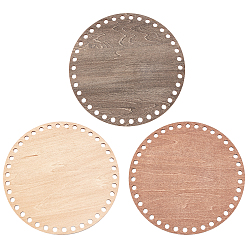 (52) Непрозрачная лаванда Плоское круглое деревянное дно корзины, основание корзины крючком, для вязания и домашнего декора, разноцветные, 200x3 мм