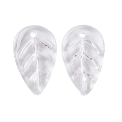Прозрачный Прозрачные акриловые подвески, лист, прозрачные, 18x11x3 мм, отверстие : 1.4 мм, Около 1250 шт / 500 г