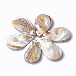 Льняное Полотно Акриловые подвески, Стиль имитация драгоценных камней, слеза, белье, 48x28x9 мм, Отверстие : 2 мм , около 68 шт / 500 г