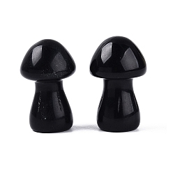 Обсидиан Украшения для демонстрации грибов из натурального обсидиана, фигурка для украшения домашнего рабочего стола, 35~37x21~22.5x21~22.5 мм