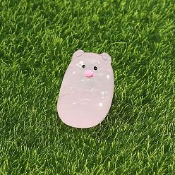 Pink Светящееся украшение для витрины свиньи из смолы, светится в темноте, Микропейзажные украшения для рабочего стола автомобиля, розовые, 23x21 мм