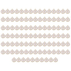 Letter Y Позолоченные подвески из эмалевого сплава, эмалированные блестки, плоско-круглые, белые, letter.y, 14x12x2 мм, отверстие : 1.5 мм, 100 шт / коробка