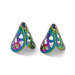 Rainbow Color Ионное покрытие (IP) полый 304 шариковый конус из нержавеющей стали, Радуга цветов, 12x10.5 мм, отверстие : 1.5 мм, внутренний диаметр: 9 мм