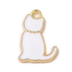 Белый Дым Подвески из эмали и сплава, кошачье очарование, золотые, серый, 15.5x11x1.3 мм, отверстие : 1.4 мм