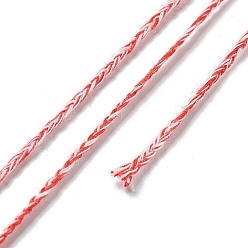 Красный 20м плетеный шнур из полихлопка, плоский, для изготовления ювелирных изделий DIY, красные, 2x0.7 мм, около 21.87 ярдов (20 м) / рулон