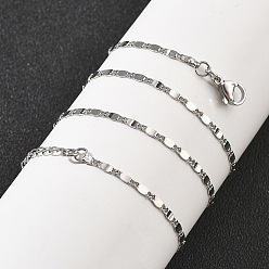 Платина Овальные латунные цепочки для женщин, 304 из нержавеющей стали застежкой омар, стойки покрытие, без свинца и без кадмия, долговечный, платина, 17.72 дюйм (45 см)