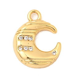 Letter C Латунные микро проложить кубического циркония прелести, без никеля , реальный 18 k позолоченный, буква С, 14x11x3 мм, отверстие : 1.6 мм