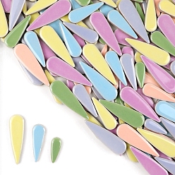 Разноцветный 3 стили фарфоровая мозаичная плитка в форме капли, для поделок из мозаики своими руками, рамки для картин и многое другое, красочный, 21~40x8~12x4 мм, около 100 г / набор