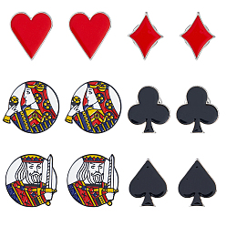 (52) Непрозрачная лаванда 12шт 6 стили игральная карта знак эмалированный значок, значок из платинового сплава для рюкзака, разноцветные, 20x18 мм