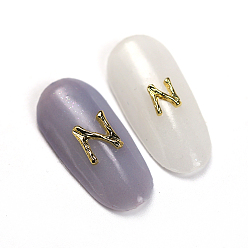 Letter N Cabochons en alliage, accessoires nail art de décoration, lettre, or, letter.n, 8x7.5mm