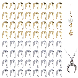 Золотой & Цвет Нержавеющей Стали 100 шт 2 цвета 201/304 защелки на скобах из нержавеющей стали, золотые и нержавеющая сталь цвет, 7x6~6.5x3 мм, 50 шт. / Сколор