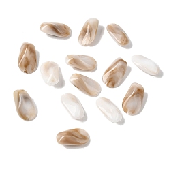 Светло-коричневый Непрозрачные акриловые бусины, имитация драгоценных камней, самородки, два тона, граненые, загар, 24.5x14.5x10.5 мм, отверстие : 1.6 мм, 322 шт / 500 г