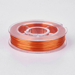 Оранжевый Плоская эластичная кристаллическая струна, эластичная нить для бисера, для изготовления эластичного браслета, оранжевые, 0.4 мм, около 16.4 ярдов (15 м) / рулон
