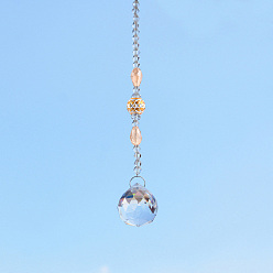 Фора Подвеска в виде ловца солнца из хрустального стекла, создатель радуги, украшение сада и дома своими руками, оранжевые, 195x30 мм