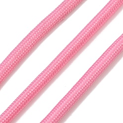 Hot Pink Polyester Round Braided Cord, for DIY Craft, Hot Pink, 6mm, about 2.19 Yards(2m)/pc
