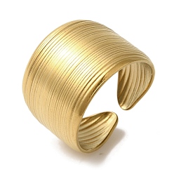Настоящее золото 18K Ионное покрытие (ip) 304 открытые манжеты из нержавеющей стали для женщин, реальный 18 k позолоченный, 14.5 мм, регулируемый