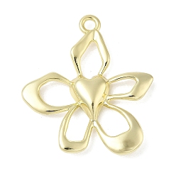 Золотой Подвески из сплава , стойки покрытие, формы цветка, золотые, 42x37.5x5 мм, отверстие : 3 мм