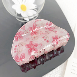 Ярко-Розовый Акриловые коготь заколки, аксессуары для волос для женщин и девочек, арка, ярко-розовый, 80x45 мм