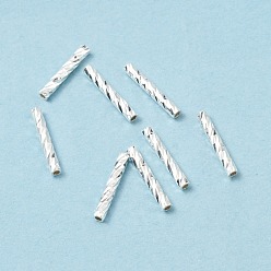 Silbern Silberfarbig Gerade Rohrperlen aus Messing, cadmiumfrei und bleifrei, langlebig überzogen, Silbern Silberfarbig, 10x1.5 mm, Bohrung: 0.8 mm
