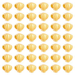 Матовый Золотой Цвет 50европейские бусины из сплава, бусины с большим отверстием, матовый стиль, оболочка, матовый золотой цвет, 9.5x10x7.5 мм, отверстие : 4.5 мм