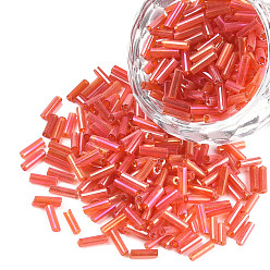 (123L) Белый крем непрозрачный блеск Прозрачные цвета радуги стекло стеклярусом, AB цвет, круглые, огнеупорный кирпич, 6x1.8 мм, отверстие : 0.6 мм