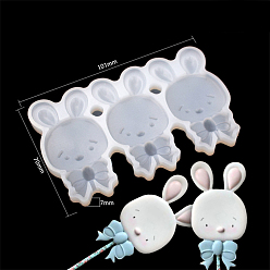 Кролик Силиконовые формы для пищевой помадки на пасхальную тематику, для украшения торта поделки, цвет шоколада, конфеты, белые, Картина кролика, 70x101x7 мм