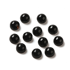 Black Onyx Cabujones de ágata negra natural (teñidos y calentados), semicírculo, 3x2 mm