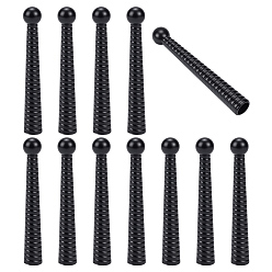 Черный 12 Концы шнура из сплава шт., конус, чёрные, 50x7 мм, отверстие : 5.5 мм, 12 шт / комплект