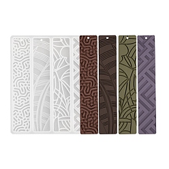 Белый Прямоугольные силиконовые формы для закладок своими руками, формы для литья смолы, для уф-смолы, изготовление изделий из эпоксидной смолы, белые, 147x123x5 мм, отверстие : 3 мм, внутренний диаметр: 140x24.5 мм