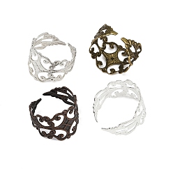 Mixed Color Cuff Brass Ring Components, Filigree Ring Blank, Lead Free and Cadmium Free, Mixed Color, 19mm