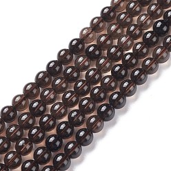Smoky Quartz Natural Smoky Quartz Beads Strands, Round, 6mm, Hole: 0.8mm; about 31pcs/strand, 8 inch