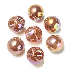 Индийский Красный УФ-покрытие радужными переливающимися акриловыми бусинами, круглые бусины судзумару, Индийская красная, 16.5 мм, отверстие : 3 мм