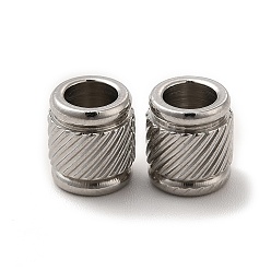 Нержавеющая Сталь Цвет Не тускнеет 201 европейские бусины из нержавеющей стали, бусины с большим отверстием, колонка, цвет нержавеющей стали, 8x7 мм, отверстие : 4.3 мм