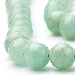 Myanmar Jade Natural Myanmar Jade/Burmese Jade Beads Strands, Round, Dyed, 6mm, Hole: 1mm, about 62pcs/strand, 15.5 inch