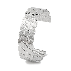 Нержавеющая Сталь Цвет 304 женские браслеты-манжеты из нержавеющей стали, цвет нержавеющей стали, внутренний диаметр: 2-1/8x2-1/2 дюйм (5.3x6.3 см)