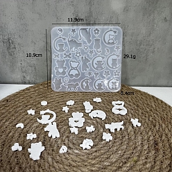 Белый Кулон силиконовые формы, Новогодняя тема, белые, 110x120x4.5 мм