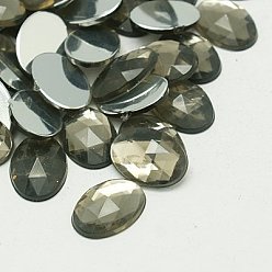 Темно-Серый Акриловые стразы - кабошоны , граненые, плоская задняя овальные, темно-серый, 25x18x6 мм , около 200 шт / мешок